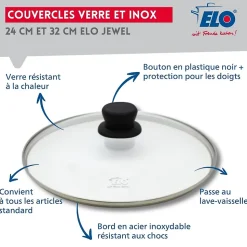 Set Poêle 32 cm céramique sans PFAS et couvercle Profi Therm Platinum Elo