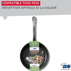 Set Poêle 32 cm céramique sans PFAS et couvercle Profi Therm Platinum Elo