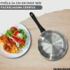 Set poêle 24 cm en inox, couvercle verre et 6 ustensiles Fackelmann Geneva