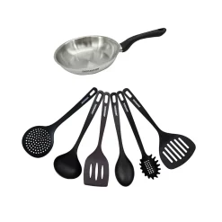 Set poêle 20 cm en inox et 6 ustensiles Fackelmann Geneva