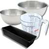 Set pâtisserie avec moule à cake 25,5 cm, 2 bols à mixer, verre mesureur et spatule Zenker