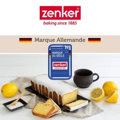 Set pâtisserie avec moule à kouglof 25 cm revêtu cire de carnauba, 2 bols à mixer, verre mesureur et spatule Zenker