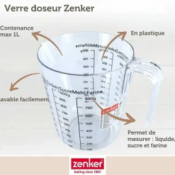 Set pâtisserie avec moule à panettone 18 cm revêtu cire de carnauba, 2 bols à mixer, verre mesureur et spatule Zenker