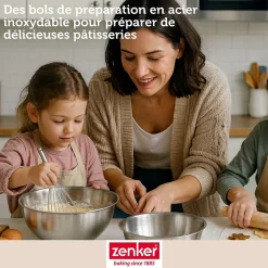 Set pâtisserie avec moule à quiche lorraine 30 cm antiadhésif, 2 bols à mixer, verre mesureur et spatule Zenker