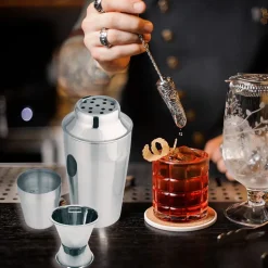 Set Shaker à cocktails en inox 400 ml et Doseur à alcool 2 cl et 4 cl Fackelmann Bar Concept