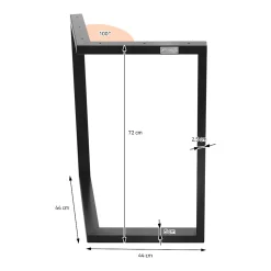 Set 2x pieds de table forme arrow en V acier noir mat style moderne 60 x 72 cm