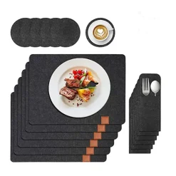Sets de table et sous verres en feutre 3 pièces Herzberg HG04203