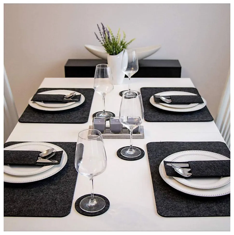 Sets de table et sous verres en feutre 3 pièces Herzberg HG04203