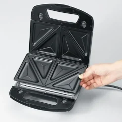 SEVERIN - Gaufrier Croque-Monsieur et Panini - 1000W - noir/chrome - 2968