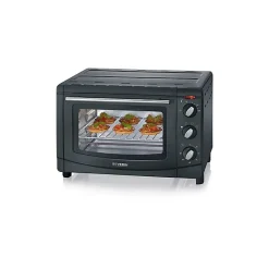 Severin Mini-Four 20 L, Inclus : Grille et Lèche frites, Minuteur 60 min, 1 500 W, Noir, TO 2067 - TO 2067