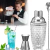 Shaker à Cocktail en Verre 400 ml avec Accessoires Argent