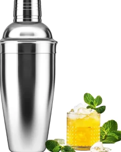 Shaker à Martini avec Passoire Intégrée Acier Inoxydable gris