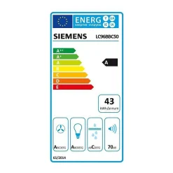 SIEMENS Hotte décorative 90 cm 619 m3/h inox - LC96BBC50