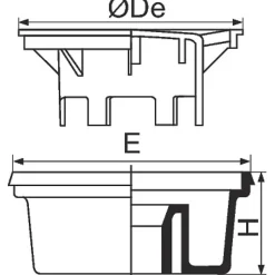 Siphon de sol PVC gris clair - 150 x 150 mm - Nicoll