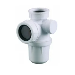 Siphon d'évier à culot blanc - 1'1/2 - Diamètre 40 mm - Valentin