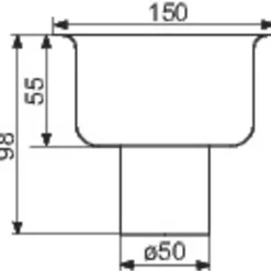 Siphon inox collectivité - 150 x 150 mm - ACO