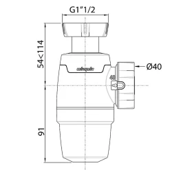 Siphon Neo pour vasque ø40 mm Wirquin