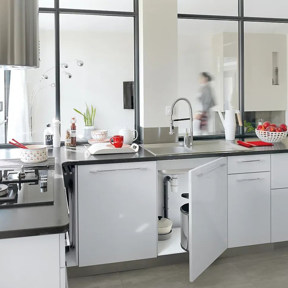 Siphon Neo pour évier 40mm avec raccord pour lave-vaisselle ou machine à laver Wirquin