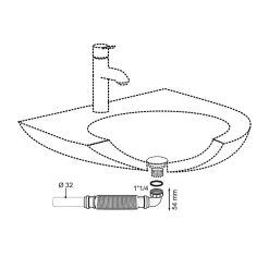 Siphon sans garde d'eau gain de place blanc 32mm Wirquin