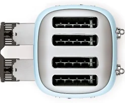 SMEG Grille Pain 4 tranches Années 50 - 2000W Bleu TSF03PBEU