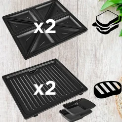 SM60SP Plaques pour gaufrier WM60 SWM60 Plaque grill toast interchangeables antiadhésives Duronic