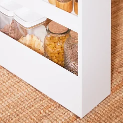 SoBuy Chariot de Rangement 3 Niveaux Étagère avec Roulettes Blanc Bois