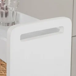 SoBuy Chariot de Rangement 4 Niveaux avec Barres Anti-Chute Blanc