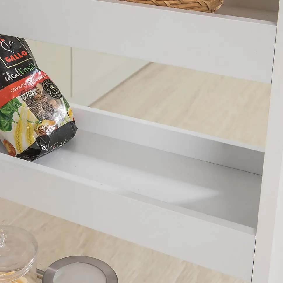 SoBuy Chariot de Rangement 4 Niveaux avec Barres Anti-Chute Blanc