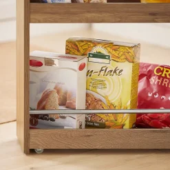 SoBuy Chariot de Rangement 4 Niveaux avec Barres Anti-Roulis 60x185x81cm