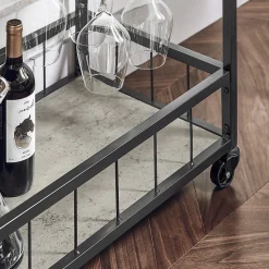 SoBuy Chariot de Service Roulant avec Plateau Repas Amovible et Desserte à Roulettes