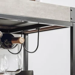 SoBuy Chariot de Service Roulant avec Plateau Repas Amovible et Desserte à Roulettes