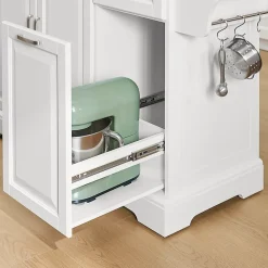 SoBuy Desserte de Cuisine à Roulettes, Îlot Central Blanc avec Plan de Travail Extensible