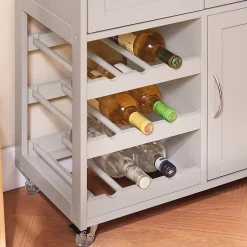 SoBuy Desserte de Cuisine Roulante avec Plan de Travail et Tiroirs, Marron Clair