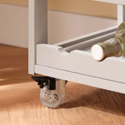 SoBuy Desserte de Cuisine Roulante avec Plan de Travail et Tiroirs, Marron Clair