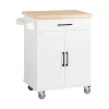 SoBuy Desserte Roulante avec Plateau en Bois, Meuble de Rangement pour Cuisine et Restaurant Blanc