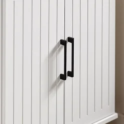 SoBuy Desserte Roulante avec Plateau en Bois, Meuble de Rangement pour Cuisine et Restaurant Blanc