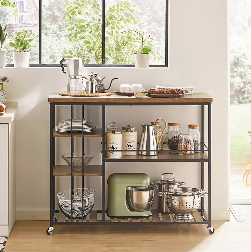 SoBuy Desserte Roulante Industrielle en Acier Stable 110 x 45 x 92 cm