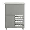 SoBuy FKW45-HG Desserte Roulante de Cuisine avec Armoire de Rangement, Chariot de Service sur Roulettes, Pratique et Fonctionnel