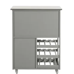 SoBuy FKW45-HG Desserte Roulante de Cuisine avec Armoire de Rangement, Chariot de Service sur Roulettes, Pratique et Fonctionnel