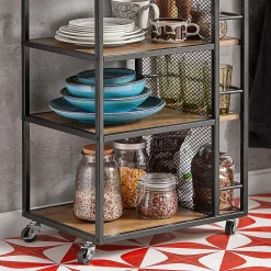 SoBuy FKW99-N Desserte de Cuisine Roulante Multifonctionnelle avec Roulettes, Chariot de Service Pratique