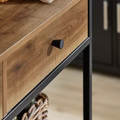 SoBuy FKW112-PF Desserte roulante 2 étages avec 2 tiroirs, chariot de cuisine pratique et mobile, couleur bois clair