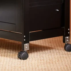SoBuy FKW79-SCH Chariot de service desserte cuisine à roulettes avec table de rangement noir
