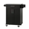 SoBuy FKW110-SCH Desserte Roulante Multifonctionnelle Chariot de Cuisine avec Roulettes Noir
