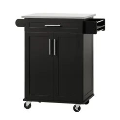 SoBuy FKW110-SCH Desserte Roulante Multifonctionnelle Chariot de Cuisine avec Roulettes Noir