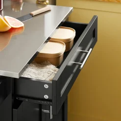 SoBuy FKW110-SCH Desserte Roulante Multifonctionnelle Chariot de Cuisine avec Roulettes Noir