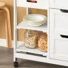 SoBuy FKW79-W Chariot de service desserte cuisine à roulettes avec table de rangement, prévente