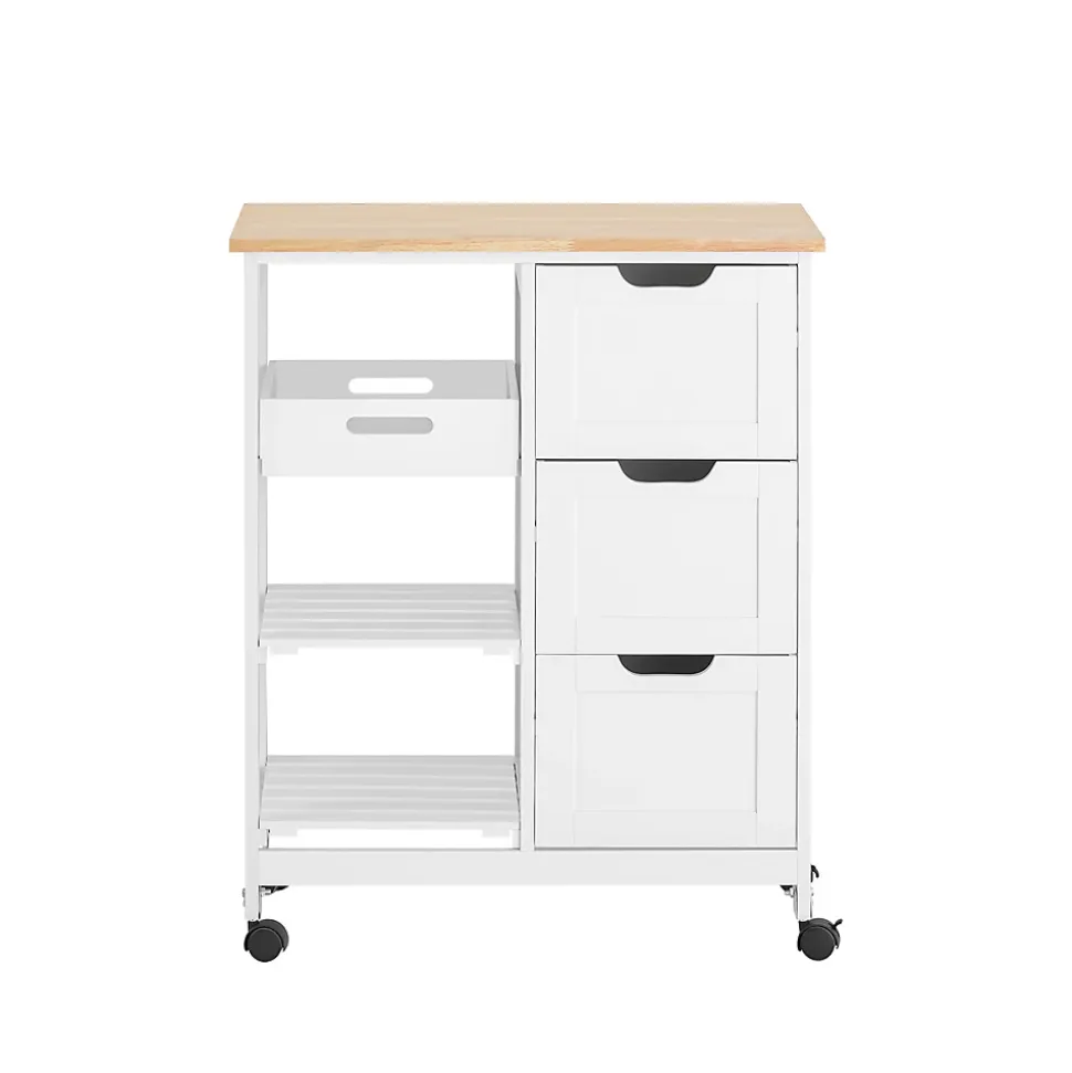 SoBuy FKW79-W Chariot de service desserte cuisine à roulettes avec table de rangement, prévente
