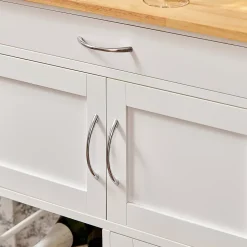 SoBuy FKW45-WN Desserte roulante de cuisine, chariot de service pratique, armoire de rangement, couleur blanc