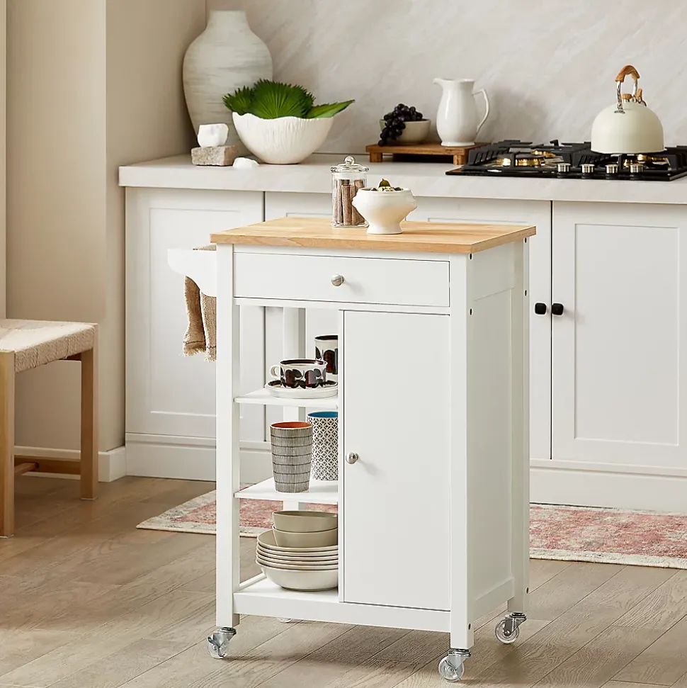 SoBuy FKW46-WN Desserte roulante chariot de cuisine avec rangement, blanc