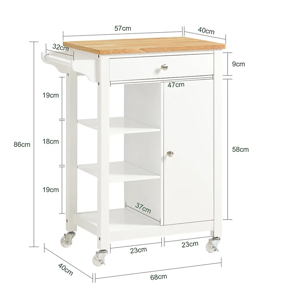 SoBuy FKW46-WN Desserte roulante chariot de cuisine avec rangement, blanc